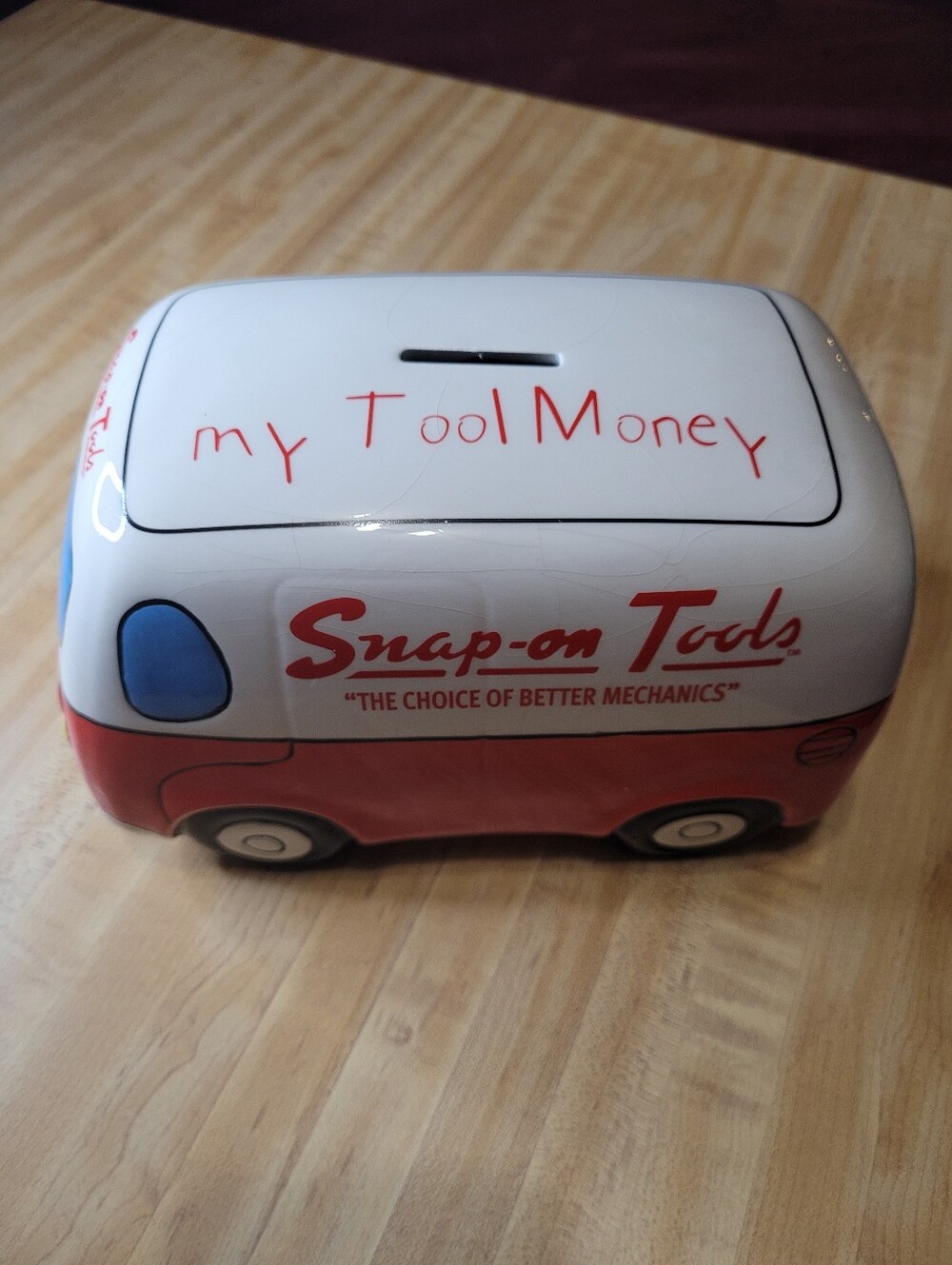 Snap-on Tools Ceramic Delivery Van Coin Bank - Collectible